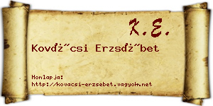 Kovácsi Erzsébet névjegykártya
